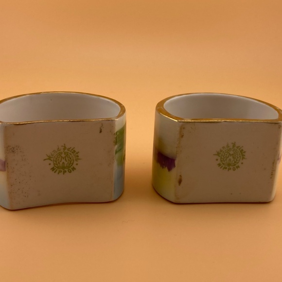 Vintage Nippon Hand Painted Napkin Rings - Set of Two - Picture 3 of 6